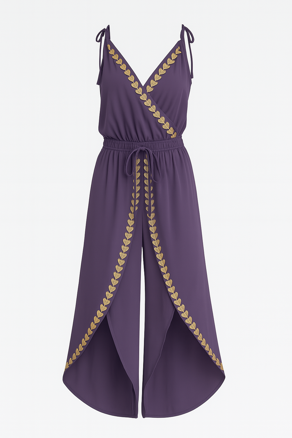 Donatila | Jumpsuit med gulddetaljer og åbent ben