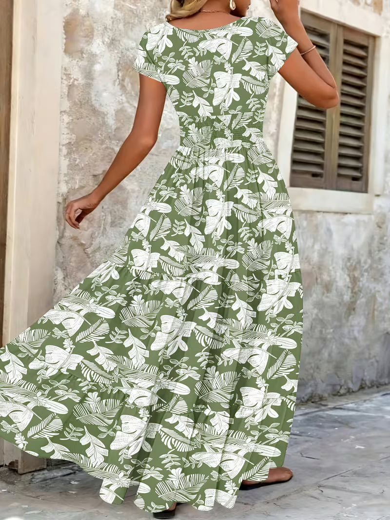 Marta | Lang vintagekjole med blomsterprint
