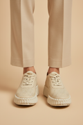 Aurea Flex — Let og minimalistisk komfort-sneaker, sandbeige