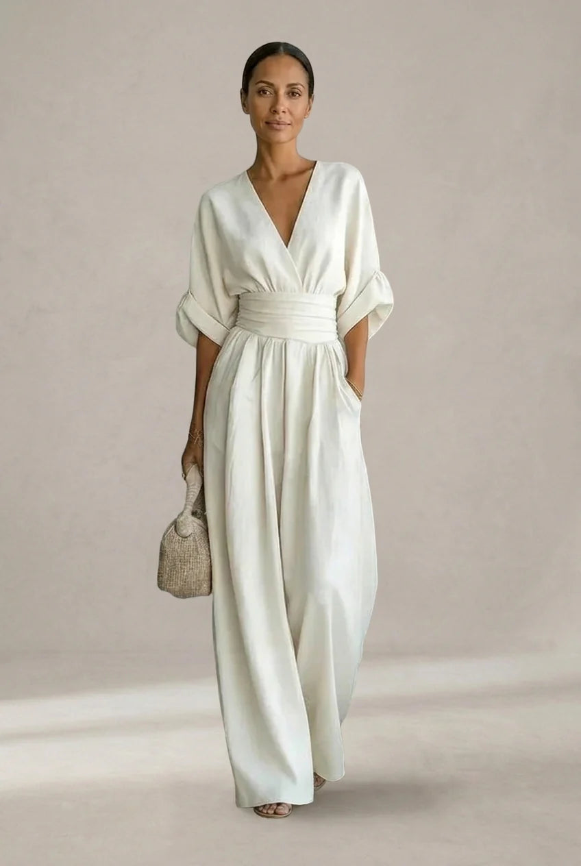 Daniela | Elegant jumpsuit med V-hals og vide ben