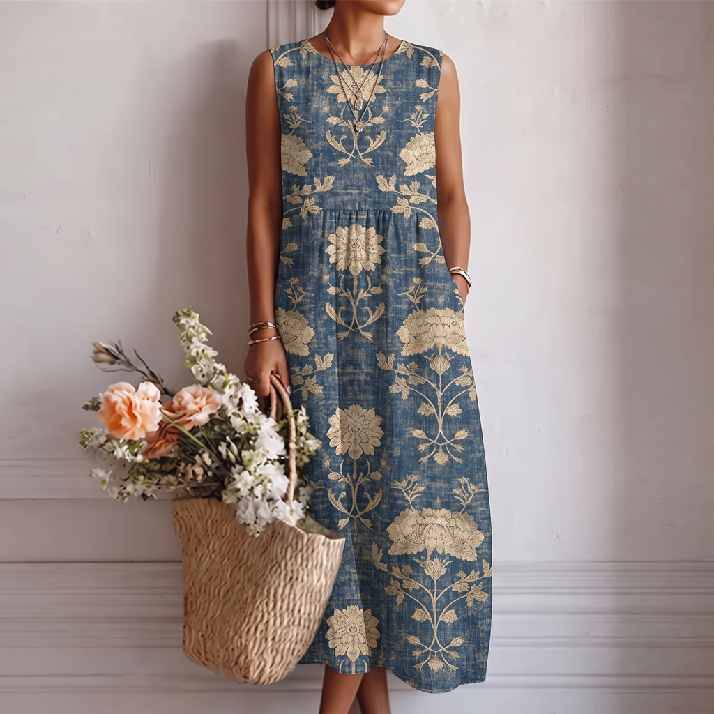 Alberte | Klassisk midikjole med blomsterprint
