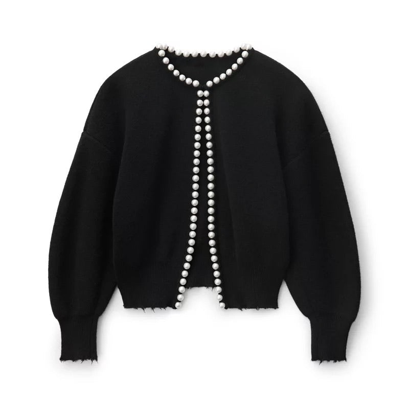 Enrica – Cardigan med perlekant