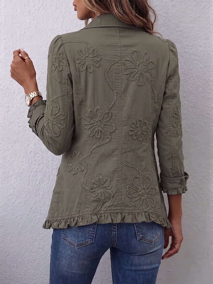 Rosalind – Utilityjakke med blomsterbroderi