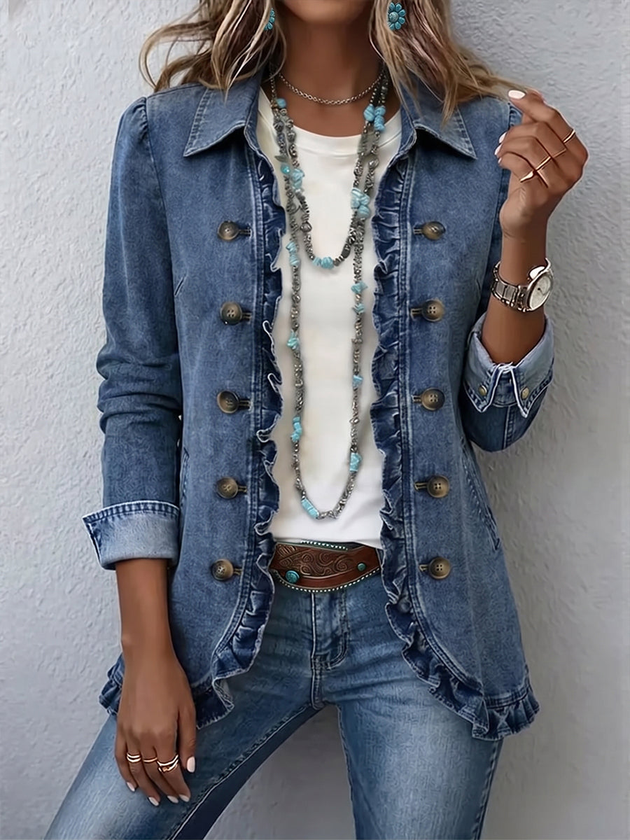Ruffelle – Denimjakke med flæser