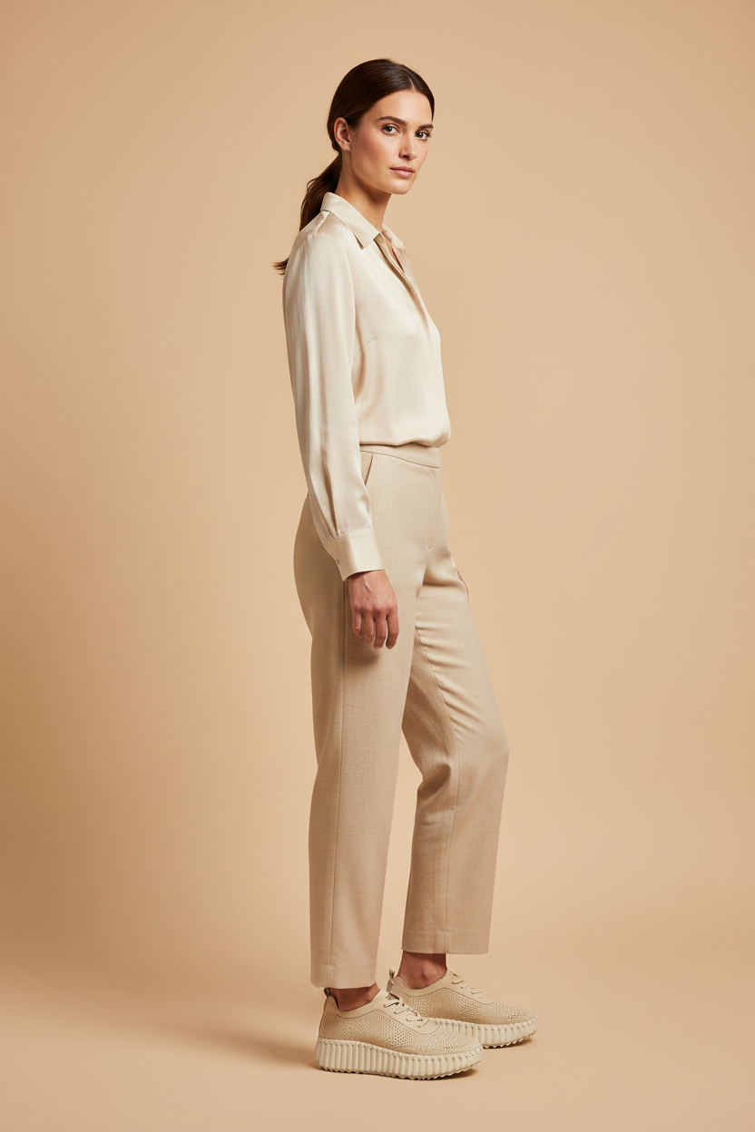 Aurea Flex — Let og minimalistisk komfort-sneaker, sandbeige