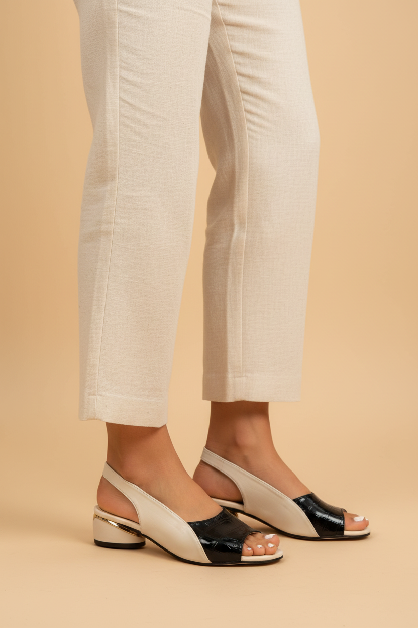Bianca — Tofarvet sandal med minimalistisk elegance