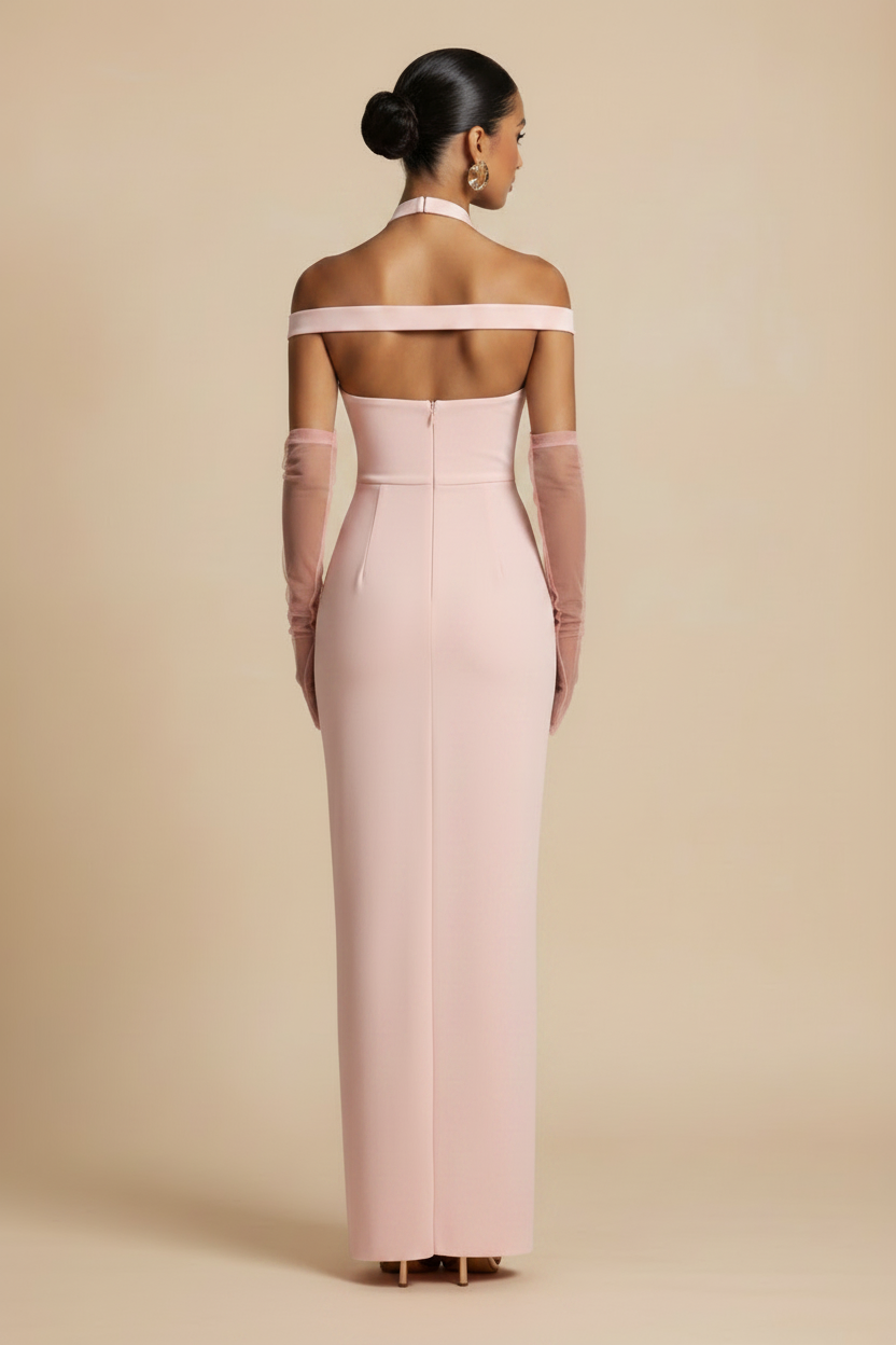 Selene | Off shoulder maxikjole i lyserød