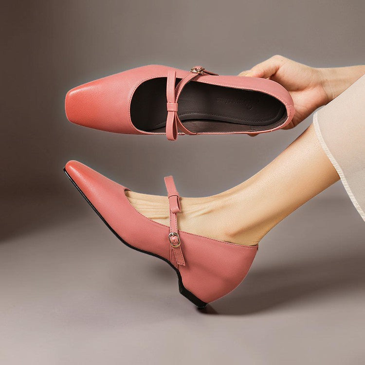 Bryony – Mary Jane-pumps med sløjferem