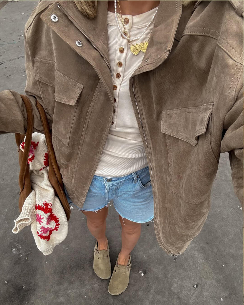 Nunziata | Bomberjakke i kaki med vintage street-stil